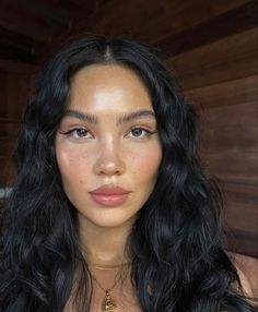 Mirror Palais Makeup, Natural Makeup Looks With Eyeliner, Make Up On Brown Skin Women, Brown Eyeshadow Winged Liner, Philippine Makeup Look, Mexican Natural Makeup, Make Up Looks Natural Glam, Natural Face Aesthetic, Blush Makeup Looks Black Women