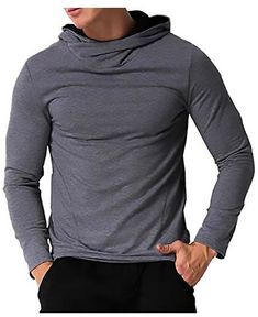 MODCHOCK Long Sleeve hoodie Sweatshirt /3XL/ Dark grey   Product DESCRIPTION :  Cotton+Polyester; High softness and comfortability.Men's popular hooded sweatshirt featuring solid color.     Fashionable hood, round neck, soft and comfortable material.Warm and lightweight fabric; High collar themal hood; Athletic hooded style; Slim fitness: not too loose or too tight, just fits the body perfectly.   COLOR : Dark grey    G47-39 Mens Tee Shirts, Men Clothing, Hoodie Top, Grey Sweatshirt, Long Sleeve Hoodie, Mens Tees, Mens Clothing Styles, Hoodie Sweatshirt, Top Tee