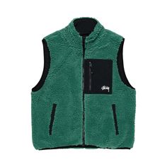 Find STÜSSY Sherpa Reversible Vest 'teal on Editorialist. Stussy Sherpa Reversible Vest 'Teal' Jeans Accessories, Knit Outerwear, Shirts Long Sleeve, Reversible Vest, Terry Shorts, Vests Mens, Outerwear Vest, Fleece Shorts, Classic Jeans