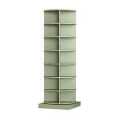 a tall shelf with many shelves on it