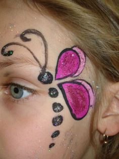 Kids Face Painting Easy, Easter Face Paint, Bodysuit Tattoos, Butterfly Face Paint, Eye Designs