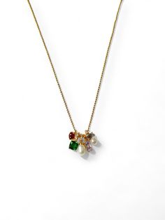 The Bonnie Necklace is a striking piece, featuring a delicate ball chain with a mix of 5 charms. The red heart represents love and passion, while the green square signifies harmony and balance. Two freshwater pearls add a touch of sophistication, while the light pink sphere brings a pop of color. Elevate any outfit with this elegant and exclusive necklace.  Hypoallergenic Anti-tarnish Waterproof Every piece is delicate.  Please store your new Jewelry in their  box or pouch while not in use and a Green Pearl Chain Jewelry As A Gift, Birthstone Necklace Mothers, Coastal Granddaughter, Green Square, June Birthstone Jewelry, Gold Charms, Pearls Necklace, Waterproof Jewelry, Jewelry Ring Box