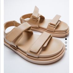 Size 39. Brand New Last Pair Available There’s A Slight Imperfection On The Front Of One Of Them. See Last Photo. Single Strap Heels, Dad Sandals, Summer Leather Sandals, Zara Sandals, Tie Up Sandals, Tan Leather Sandals, Genuine Leather Sandals, Zara Leather, Womens Summer Shoes