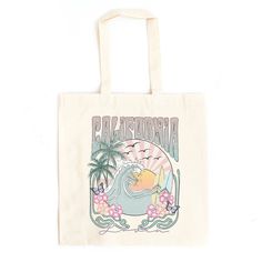 Looking for a cute tote bag to carry all your essentials this summer? This cute California Grunge bag will be perfect to add to your collection. Perfect for a day at the beach or every day life! Tropical Bags For Everyday Beach Use, Cotton Beach Bags For Daily Use, Beachy Weekend Tote Bag, Cute Rectangular Beach Bag For Travel, Cute White Beach Bags, Cute White Bag For The Beach, Summer Cotton Bags With Graphic Print, Beachy Rectangular Canvas Bag For Daily Use, Beachy Weekend Bag Rectangular