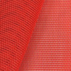 red mesh fabric with white dots on the top and bottom, as well as an orange background