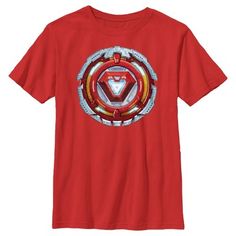 Celebrate your special day with your favorite comic book heroes as you party with your friends and family in style with this officially licensed graphic apparel from Marvel! Presenting the Iron Man Mecha Suit Core Boys' tee featuring a cool graphic of Iron Man's Core printed on the front from the spin-off comic book series Avengers Mech Strike! Grab one of these amazing Marvel shirts and start celebrating your party superhero style! Red Superhero T-shirt With Character Print, Red Superhero Short Sleeve T-shirt, Red Graphic Print T-shirt For Fan Events, Red Graphic Print T-shirt For Fan Conventions, Superhero Character Print Red T-shirt, Red Superhero Character Print T-shirt, Red Superhero T-shirt With Short Sleeves, Red Superhero Short Sleeve Top, Red Crew Neck T-shirt For Fan Events