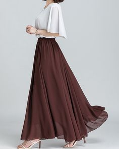 * A long skirt with elastic waist. * A-line shape and wide hem, can make you look more taller and slimmer. * Made of pearl chiffon and fully lined. * Can custom make waist size and skirt length. * Material: 100% polyester * Size: True to US size, US 0-US 20 are available, you can let us know your usual size and height in your order. * Shipping: Free shipping Processing time : 5-7 Business days Delivery time : 7-20 Business days Tracking number available If you need rush order or expedited shippi Chic A-line Flowy Maxi Dress, Flowy A-line Dress With Lined Skirt, Chic A-line Lined Maxi Skirt, Chic A-line Maxi Skirt With Lining, Chic Solid Color Flowy Maxi Skirt, Chic Solid Flowy Maxi Skirt, Elegant Flowy Skirt With Wide Hem, Elegant Skirt With Wide Hem, Solid Color Flowy Dress With Lined Skirt