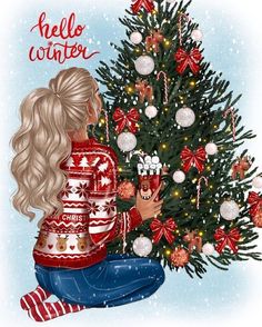 2022 Illustration, Christmas Fashion Photography, Image Girly, Illustration Portraits, Seasons Art