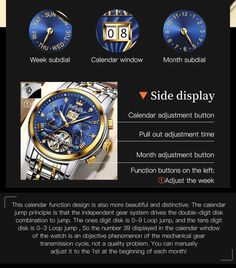 ⌚ Men's Wrist Watches: Unique blue skeleton machine design. With diamonds and Roman numerals as hour markers, its exquisite multifunction dial has a luminous function. Dates are automatically updated, allowing you to enjoy the classy business mens watches charm. SPECIFICATIONS Watch Material Stainless Steel Movement Type Self-winding/Automatic Dial Diameter 41 MM Dial Thickness 13 MM Band Width 20 MM Band Length 220 MM Watch Weight 152 g Waterproof Level3 3ATM Elegant Blue Chronograph Watch With Skeleton Dial, Blue Chronograph Watch With Skeleton Dial For Formal Occasions, Formal Blue Chronograph Watch With Skeleton Dial, Mens Dress Watches, Blue Sapphire Diamond Ring, Tourbillon Watch, Wrist Watch For Men, Man Dressing Style, Automatic Watches For Men