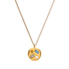 The April Twenty-Fifth Pendant – Birthdate Co. Gold Plated Birthstone Necklace With Round Pendant, Gold Plated Birthstone Charm Necklaces With Round Pendant, Gold Plated Birthstone Charm Necklace With Round Pendant, Modern Gold Necklace With Birthstone, Gold Multi-stone Spiritual Necklace, Gold Spiritual Necklace With Multi-stone, Gold Multi-stone Necklace With Spiritual Style, Gold-plated Birthstone Necklace With Round Pendant, Spiritual Gold Necklace With Multi-stone Details