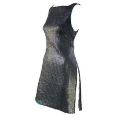 F/W 1999 Gianni Versace by Donatella Matte Sequin Tunic Dress Teal Lining | From a unique collection of rare vintage Cocktail Dresses at https://www.1stdibs.com/fashion/clothing/day-dresses/cocktail-dresses/. Fitted Shimmer Sequin Dress For Evening, Fitted Evening Sequin Dress With Shimmer, Metallic Sequin Evening Dress, Luxury Cocktail Sequin Dress, Luxury Sequin Dress For Cocktail Occasions, Formal Fitted Shimmer Sequin Dress, Formal Fitted Sequin Dress With Shimmer, Fitted Sequin Dress With Shimmer For Festive Occasions, Fitted Shimmer Sequin Dress For Festive Occasions