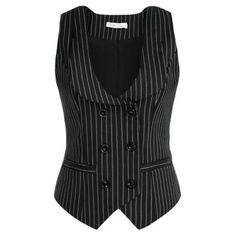 Features: Women's Vintage Suit Collar Lapels Waistcoat Vest With 2 Pockets, V Neck, Solid Color, Inner Layer, Back Adjustment Buckle, Double Breasted Buttons And One Concealed Transparent Button In The Front Versatile Vest: This Waistcoat Vest Is A Versatile Piece, It Can Be Worn Buttoned For Formal Occasions, Or Left Undone For A Casual Vintage Look Depending On Your Venue Requirement. Very Chic And Elegant Occasions: Suitable For Office, Steampunk Event, Band Performance, Bartending, Waitress, Wedding Magician, Concert Wedding, Band Performance, Back Adjustment, Double Breasted Vest, Double Breasted Waistcoat, Vintage Suit, Collar Vest, Belle Silhouette