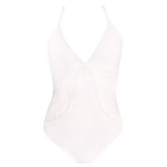 Discover the versatility of this elegant white bodysuit, a sustainable choice for style-conscious women. It feautures soft adjustable elastics and ergonomic seamless cups for ultimate comfort. The hook and eye crotch closure offers a tailored fit, while gold-plated accessories on the straps and back fastening add a touch of luxury. This bodysuit for women strikes the perfect balance of sustainability, style, and comfort.  Whether you are a bride or simply seeking classy lingerie, our white bodys Elegant White Swimwear With Built-in Bra, Elegant Bodysuit With Spaghetti Straps, Bra Friendly, Elegant Triangle Top Swimwear In Polyamide, White Underwire Bodysuit With Built-in Bra, Elegant Triangle Top Swimwear, Summer Underwire Bodysuit With Seamless Construction, Summer Underwire Seamless Bodysuit, Summer Seamless Underwire Bodysuit, Elegant Stretch Bodysuit With Adjustable Straps