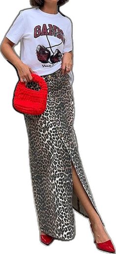 Trendy High Waist Leopard Print Skirt, High Waist Leopard Print Skirt For Fall, Casual High Waist Maxi Skirt For Fall, Casual Long Printed Skirt, Casual Printed Cotton Skirt, Casual Leopard Print Pencil Skirt, Casual Leopard Print Skirt For Fall, Casual Leopard Print Skirt For Spring, Casual Leopard Print Skirt For Day Out