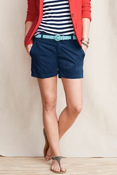 navy, light blue, red Navy Skirt, Shorts Outfit, Red Cardigan, Preppy Outfits, Chino Shorts, Spring Summer Outfits, Outfits Casuales, Blue Shorts, Summer Wear