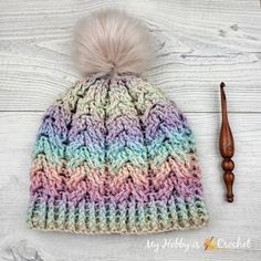 Dreamy Cable Hat | Free Crochet Pattern Crochet Hat 6 Yarn, Caron Colorama Halo Patterns, Crochet Adult Hats Free Pattern, Caron Cakes Crochet, Texture Crochet, Hat Free Crochet Pattern, Hats Ideas, Christmas Sewing Patterns, Crocheted Scarves