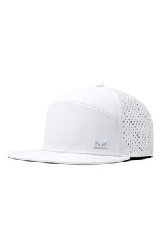 A smart moisture-wicking lining ensures superior comfort in a breathable perforated hat with a glare-reducing visor lining for superior clarity. Adjustable snapback strap 100% polyester Spot clean Imported Adjustable Lightweight White Baseball Cap, Adjustable White Snapback Hat For Outdoor, White Adjustable Snapback Hat For Outdoor, White Lightweight Trucker Hat For Outdoor, White Mesh Snapback Hat With Visor, White Mesh Visor Baseball Cap, Adjustable White Baseball Cap With Breathable Mesh, Summer Breathable Baseball Cap With Flat Brim, Sports Mesh Snapback Hat With Flat Brim