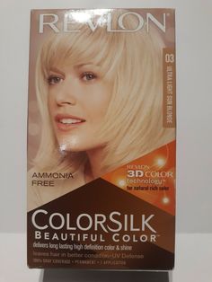 Revlon colorsilk hair color ultra light sun blonde. Condition is New with box. Shipped with USPS First Class Package. Hair Dye Box, Blonde Hair Dye, Revlon Colorsilk, Dyed Blonde Hair, Light Sun, Gray Coverage, Blonde Woman, Shades Of Blonde, Golden Blonde