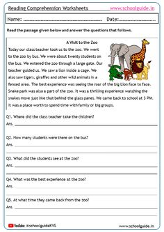 the worksheet for reading and writing with pictures on it, including an image of animals