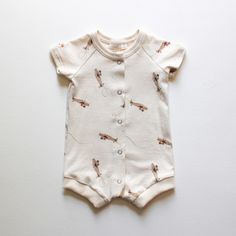 Hemlock Romper - Airplane – Violet and Hawthorn Unisex Casual Short Sleeve Bodysuit For Playwear, Cotton Short Sleeve Bubble Romper For Playtime, Casual Cotton Short Sleeve Bodysuit, Cotton Bubble Romper For Playwear, Casual Cotton Bubble Romper With Short Sleeves, Casual Short Sleeve Cotton Bubble Romper, Playful Organic Cotton Onesie For Playtime, Playful Cotton Short Sleeve Bodysuit, Cotton Short Sleeve Bodysuit For Playwear