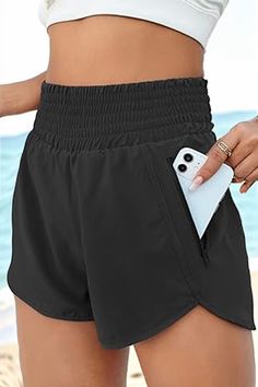 Plus Size Black High Waist Women Shorts Look Shorts, Coverup Skirt, Women Shorts, Plus Size Black, Black High Waist, Tankini Set, Swimwear Outfit, Dress With Cardigan, Swim Dress