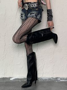 Step into a world of elegance and allure with these exquisite fishnet tights. Featuring a delicate hollow-out pattern, these tights add a touch of sophistication and charm to any outfit. Perfect for both casual and formal occasions, they are designed to enhance your natural beauty and style.   The price includes one pair of fishnet tights only. Chic Thigh High Stockings For Night Out, Edgy Thigh-high Fishnet Legwear, Edgy Thigh High Fishnet Legwear, Edgy Fitted Fishnet Tights, Chic Black Fishnet Bottoms, Chic Fishnet Thigh-high Hosiery, Chic Fishnet Thigh High Hosiery, Chic Thigh High Fishnet Hosiery, Edgy Fitted Fishnet Legwear