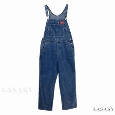 Lasaky - Vintage Loose Straight-cut Denim Overalls with Spacious Pockets for Casual Wide-leg Pants Modest Outfit Ideas, Denim Overalls Shorts, Maxi Dresses Fall, Casual Wide Leg Pants, Maxi Knit Dress, Straight Leg Denim, Slim Fit Trousers, Denim Overalls, Sleeveless Jumpsuits