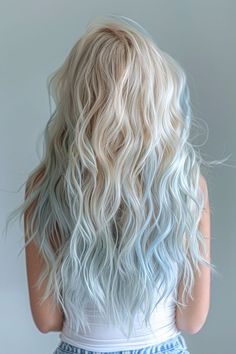 Blue Ombre Hair, Light Blue Hair, Dip Dye Hair, Hair Dye Ideas, Dyed Hair Inspiration, Pretty Hair Color, Hair Color Pink