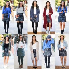 10 Stylish leather skirt outfit ideas for Fall and Winter | Sharing 10 leather skirt outfit ideas with basic pieces | Learn to maximize every piece you have in your closet! | Ways of Style | #capsulewardrobe #falloutfits Cream Leather Skirt Outfit Winter, How To Wear A Leather Skirt, Styling A Leather Skirt, Styling Leather Skirt, Short Leather Skirt Outfit Winter, Black Leather Mini Skirt Outfit Winter, How To Style A Leather Skirt, Winter Leather Skirt Outfit, Black Leather Skirt Outfit Fall