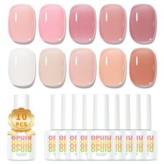 PRICES MAY VARY. 10PCS Elegant Gel Polish:All the 10 colors are selected carefully by our nail artist based on searching the latest trend, you will be dizzy with delight with this jelly-candy-pink Japanese gel. More bottles give you more choices for your varied need. Natural and Sheer Colors: Jelly gel is a semitransparent nail gel, Different layers refect different effect,which gives you super natral outlook, suitable for all ages and all skins,you can also get a opaque color by applying 3 or m Diy Shellac Nails, Neutral Gel Nails, Jelly Gel Nail Polish, Shellac Nail Polish, Trendy Nail Polish, Pink Gel Nails, Pink Gel, Gel Nails Diy, Glitter Gel Nails