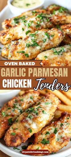 Garlic Parmesan Crispy Chicken Tenders Chicken Tenderloins Dinner Ideas, Chicken Parmesan Tenderloins, Chicken Dinner Recipes Healthy Baked, Chicken Tender Ideas For Dinner, Easy Bake Chicken Recipe, Dinner Using Chicken Tenderloins, Breaded Parmesan Chicken, Recipe Using Chicken Tenderloins, Easy Chicken Dinner Recipe