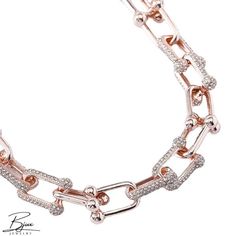 Bjux - Herradura cadena con diamantes collar geométrico vintage cadena en forma de U de lujo Rose Gold Chain Link Necklace, Elegant Chain Necklace With Diamond Accents, Rose Gold Metal Chain Link Necklace, Elegant Chain Link Necklace With Diamond Accents, Elegant Jewelry With Rectangular Links Chain Strap, Elegant Necklace With Rectangular Links And Chain Strap, Elegant Chain Link Rhinestone Necklace For Party, Formal Diamond Necklace With Adjustable Chain Link, Formal Rhinestone Necklace With Metal Chain