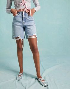 Miss Selfridge longline denim boyfriend shorts in blue wash | ASOS Formal Dresses Graduation, Cocktail Dress Formal, Boyfriend Shorts, Winter Party Dress, Classic Wardrobe, Sleepwear & Loungewear, Long Sleeve Floral Dress, Satin Slip Dress, Active Wear Leggings