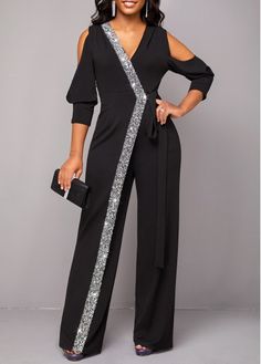 Color:Black;Size:S;Size:M;Size:L;Size:XL;Size:XXL;Package Contents:1 X Jumpsuit;Occasion:Other;Style:Tribal; Cardigans Knitted, Colour Names List, Cold Shoulder Jumpsuit, Stylish Gown, Party Rompers, Solid Color Jumpsuits, Sequin Jumpsuit, فستان سهرة, Crochet Slippers