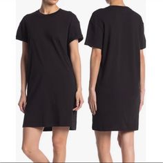 A Classic T-Shirt Dress Adds A Cool And Casual Style To Your Everyday Look. 100%Cotton Crew Neck Short Sleeves Black T-shirt Dress For Loungewear, Black Cotton T-shirt Dress With Relaxed Fit, Cotton T-shirt Dress With Crew Neck For Daywear, Cotton Crew Neck T-shirt Dress For Daywear, Black Relaxed Fit T-shirt Dress With Crew Neck, Black Relaxed Fit T-shirt Dress With Short Sleeves, Fitted Black Cotton T-shirt Dress, Madewell Dresses, Everyday Look