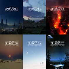 the cover art for episode i and ii of star wars, including an image of a volcano