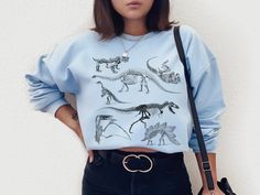 Dinosaur Sweatshirt Dinosaur Sweater Goblincore Clothing Aesthetic Clothes Dark Academia Sweater Dark Academia Sweatshirt Dino Crewneck by AsinusAS on Etsy Casual Dinosaur Print Tops For Fall, Casual Cotton Sweatshirt With Dinosaur Print, Long Sleeve Top With Dinosaur Print For Fall, Cotton Tops With Dinosaur Print For Fall, Cotton Top With Dinosaur Print For Fall, Casual Dinosaur Print Crew Neck Sweatshirt, Casual Dinosaur Print Tops For Streetwear, Winter Dinosaur Print Crew Neck Top, Cute Dark Academia