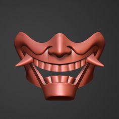 an image of a red mask with teeth