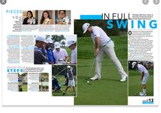 an article in the golf magazine features images of people playing golf