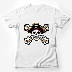 Pirate Skull Crossbones T-Shirt, Graphic Tee for Pirate Fans, Unisex Pirate Party Shirt, Casual Skull Print Top, Beach Vacation Apparel Female T-Shirt Custom graphic T-Shirt.Customize your color Novelty White Crew Neck Top, White Novelty Crew Neck Top, Fan Merchandise Tops With Skull Screen Print, White Novelty Crew Neck T-shirt, White Skull Print Short Sleeve T-shirt, White T-shirt With Skull Print, White Short Sleeve T-shirt With Skull Print, Novelty White Short Sleeve Top, Themed White Top With Graphic Print