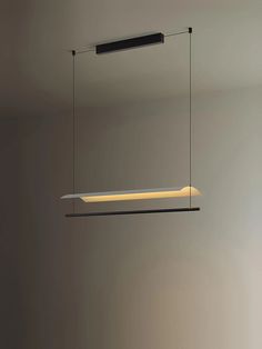 a suspended light fixture hanging from the ceiling