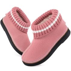 PRICES MAY VARY. FAUX WOOL FELT UPPER: This boot style slipper is made from comfy boiled wool. We also add a yarn knit collar on it which will cover your ankle and keep your feet toasty in cold days. Seaming belt decor on the side offers a novel element for this slipper PLUSH SOFT FLEECE LINING: Fleece lining keeps your feet warm and helps absorb moisture from them, these cozy house slippers are ideal for keeping your feet nice and comfy all winter. They will encompasses your feet very well and Bootie Slippers, Comfy Winter, Knitted Collar, Boot Style, Boiled Wool, House Shoes, House Slippers, Designer Boots, A Novel