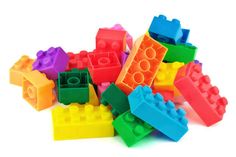 a pile of colorful lego blocks sitting on top of each other