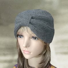 This knitted full turban hat is very comfortable and soft. This turban hat is trendy hear accessory for almost all seasons. It has enough stretch to fit comfortably. You can put it on with classic and casual style clothing, so this beautiful cap is very universal. 60% wool, 40% acrylic One size to fit average woman's head. CARE: Hand wash in lukewarm water and dry flat. Do not dry in the dryer! Check out this hat in other color here: https://www.etsy.com/listing/266606496/white-turban-hat-full-t Knitted Turban, White Turban, Crochet Turban, Slouch Beanie Hats, Turban Cap, Knit Turban, Knitted Beret, Types Of Hats, Wool Hat Knit