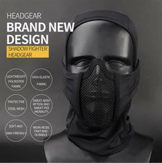 Name:Tactical Headgear Mask Material:Polyester+Steel Mesh Size:27*32cm Weight:90g Applicable:Outdoor Hunting Shooting/Cs Wargame/Military Tactical Airsoft Sports. 1.Protective Steel Mesh.Breathable And Safety. 2.Lightweight And Breathable Polyester Fabric. 3.Durable And Wear Resistant. Package Include:1*Tactical Hood Mask Black Casual Balaclava For Protection, Black Breathable Techwear Balaclava, Black Breathable Balaclava For Cold Weather, Black Full Face Techwear Balaclava, Black Full Face Balaclava Techwear, Black Full Face Balaclava In Techwear Style, Black Techwear Balaclava For Sports, M50 Gas Mask, Combat Vest