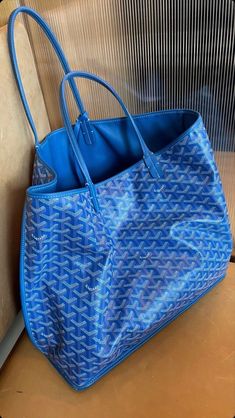 Goyard Tote Bag, Uni Bag, Goyard Tote, Goyard Bag, Blue Tote, Cute Bags