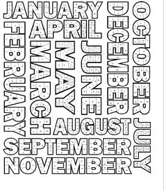 Each month is typed out and scattered on the page. The letters are hollow. Each letter is divided up and the number corresponds to the day of the month. Color In Each Day Calendar, Workout Tracker Coloring Page, Workout Coloring Calendar, 2023 Workout Tracker, School To Do List Printable, School To Do List, Bullet Journal Templates, Bullet Journal Template, Money Chart