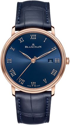 6651-3640-55b Blancpain Villeret Ultra Slim Automatic 40mm Mens Watch Aesthetic Codes, Rolex Wrist Watch, S Aesthetic, Authentic Watches, Gold Hands, Dive Watches, Watch Model, Chic Boutique, O Clock