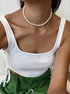 Pearl choker. Great necklace for layering. Gold filled. 13 inches + 2 inch extender White Pearl Clavicle Choker Necklace, White Pearl Chain Choker Necklace, White Single Strand Pearl Choker, Elegant Adjustable Necklace With Extender, Single Strand Necklaces For Layering, White Pearl Choker Necklace For Everyday, Everyday White Pearl Choker Necklace, White Clavicle Chain Necklace Choker, White Clavicle Chain Choker Necklace