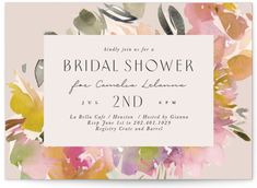 an elegant bridal shower party with watercolor flowers